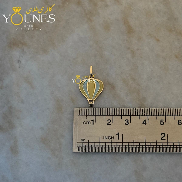 آویز طلا میناکاری بالن زرد